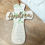 Personalisiertes Holzkreuz mit Wunschdesign/-text