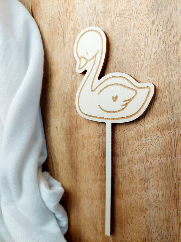 Cake-Topper Schwan mit Herz