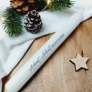 Stabkerze "Advent, Advent, ein Lichtlein brennt"