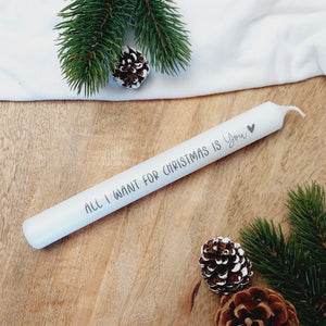 Stabkerze "All I want for Christmas is you" - Weihnachten 2024