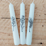 Stabkerzen "schlichte Blumen" - 3 Stk.