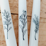 Stabkerzen "schlichte Blumen" - 3 Stk.