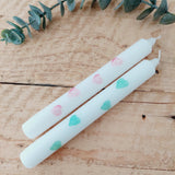 Stabkerze "Herzen aquarell"