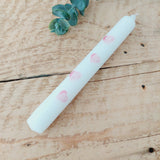 Stabkerze "Herzen aquarell"