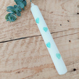 Stabkerze "Herzen aquarell"
